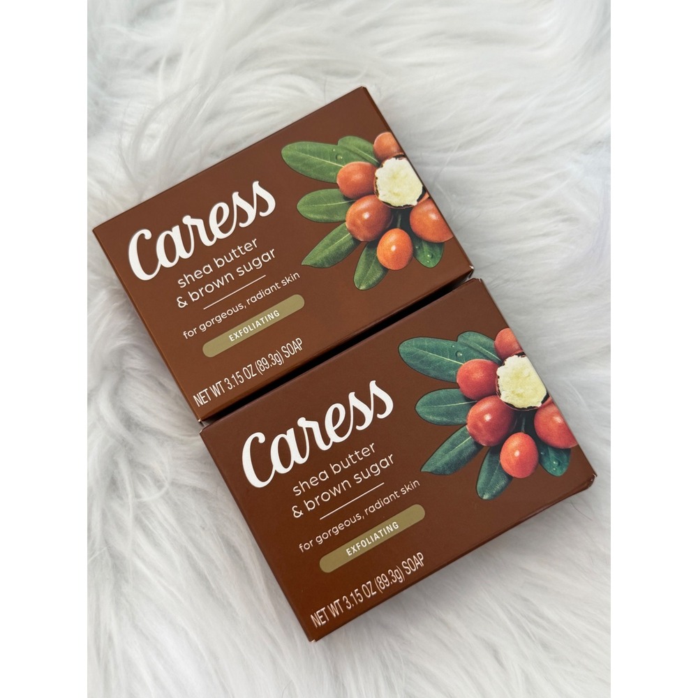 Caress Shea Butter & Brown Sugar Exfoliating Beauty Bar Soap 2 Pack 3.15oz Each